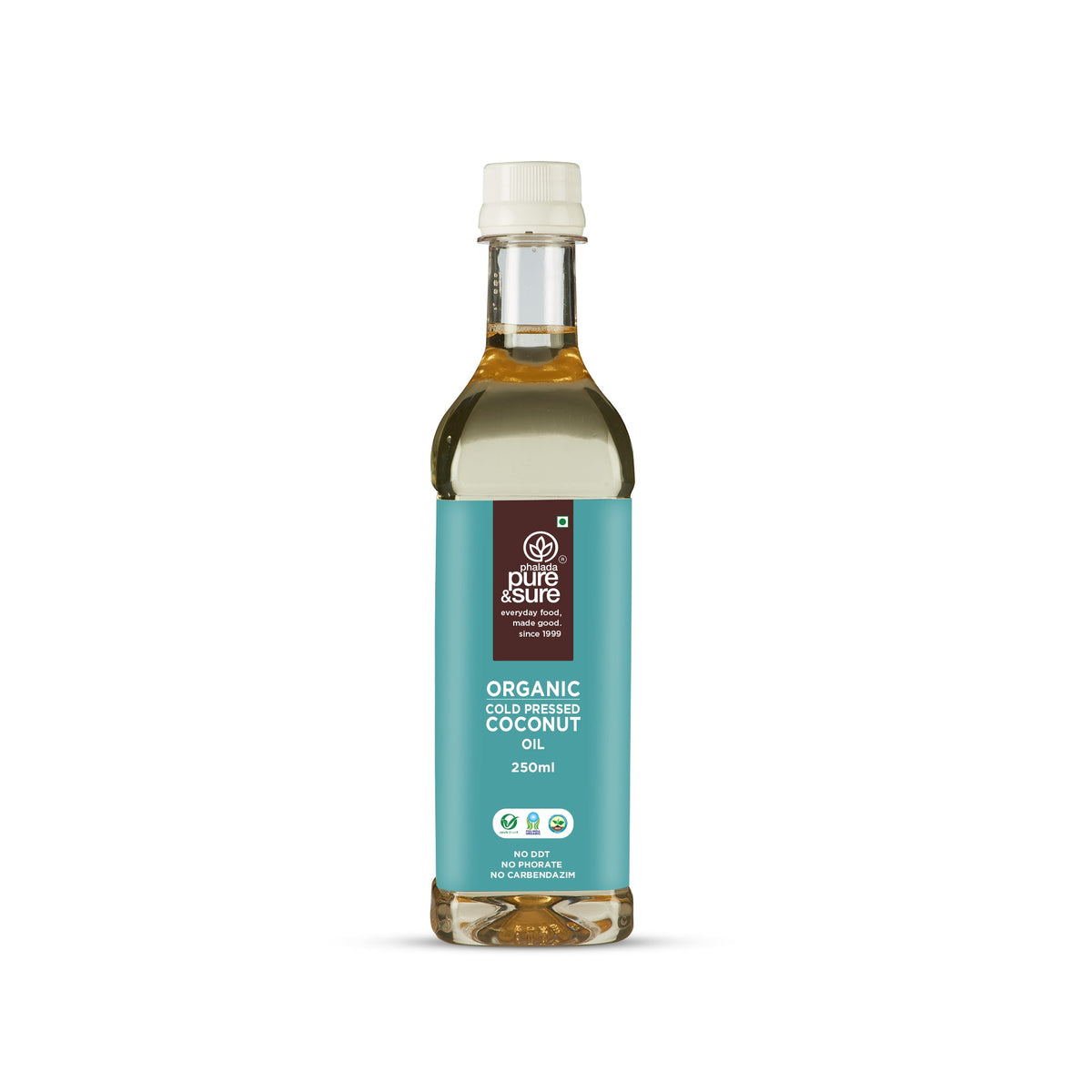 Phalada Pure and Sure Organic Cold Pressed Coconut Oil 250ml Front