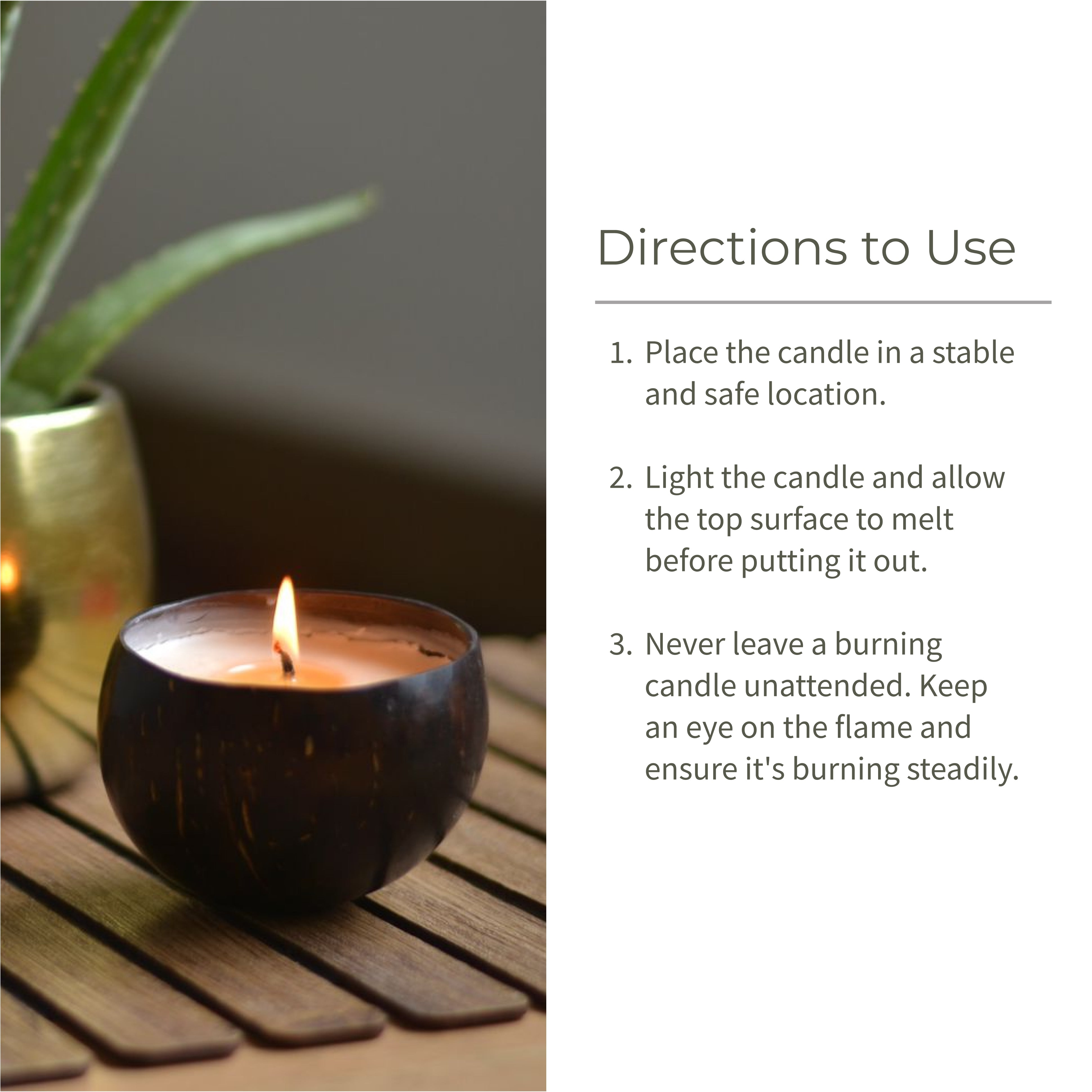 Coconut Shell Candle - Patchouli & Rosewood - Ecotyl - 100% Organic I Sustainable