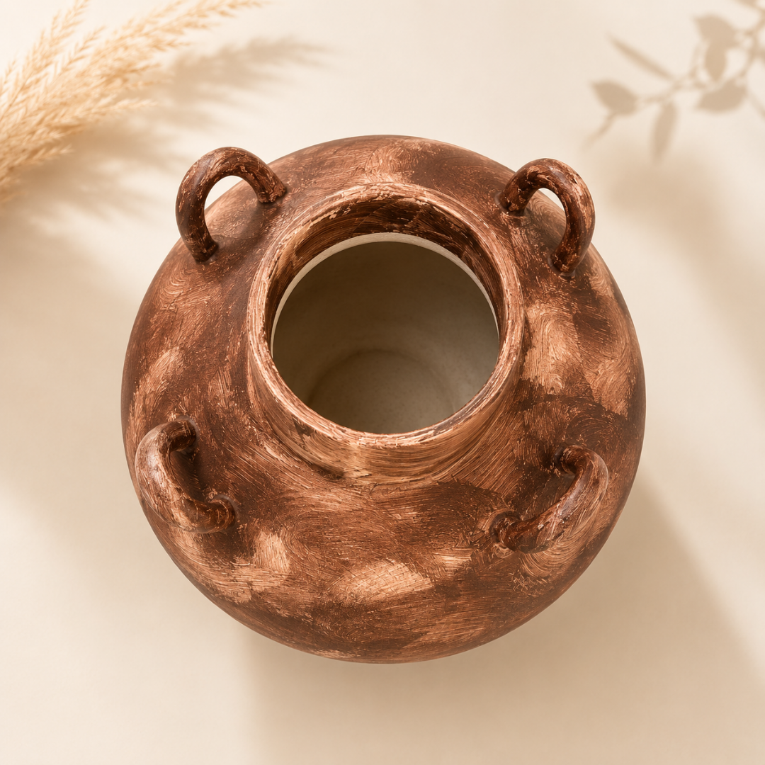 Charbagh Four-Handle Matka Decorative Vase - https://artecasa.in/
