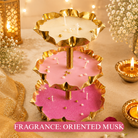 Triple Radiance 3-Tier Urli Candle | Pearl Detail Festive Candle - https://artecasa.in/