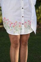 Vihani Hand-Embroidered Short Dress – hand-embroidered 100% cotton – RASRA MAI