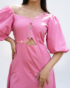 Noha Hand-Embroidered Midi Dress – hand-embroidered 100% cotton – RASRA MAI