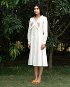Naiinaa Hand-Embroidered Midi Dress – hand-embroidered 100% cotton – RASRA MAI