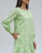 Arushi Hand-Embroidered Short Dress – hand-embroidered 100% cotton – RASRA MAI