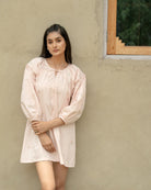 Tarra Hand-Embroidered Short Dress – hand-embroidered 100% cotton – RASRA MAI