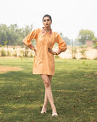 Mrrinali Hand-Embroidered Short Dress – hand-embroidered 100% cotton – RASRA MAI