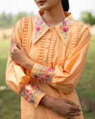 Mrrinali Hand-Embroidered Short Dress – hand-embroidered 100% cotton – RASRA MAI
