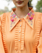 Mrrinali Hand-Embroidered Short Dress – hand-embroidered 100% cotton – RASRA MAI