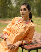 Mrrinali Hand-Embroidered Short Dress – hand-embroidered 100% cotton – RASRA MAI