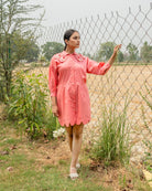 Kaii Hand-Embroidered Short Dress – hand-embroidered 100% cotton – RASRA MAI