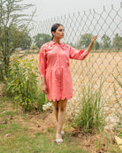 Kaii Hand-Embroidered Short Dress – hand-embroidered 100% cotton – RASRA MAI