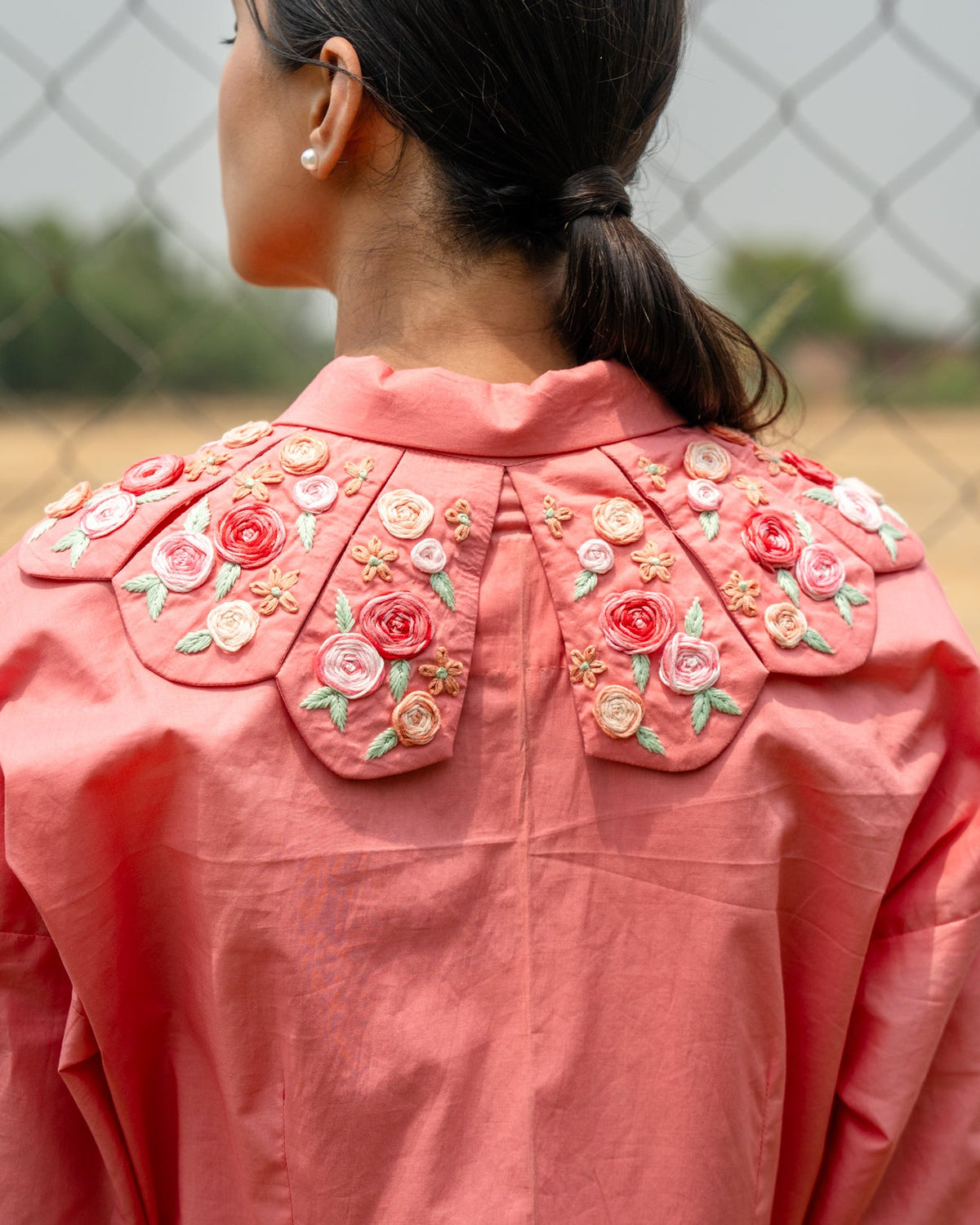 Kaii Hand-Embroidered Short Dress – hand-embroidered 100% cotton – RASRA MAI