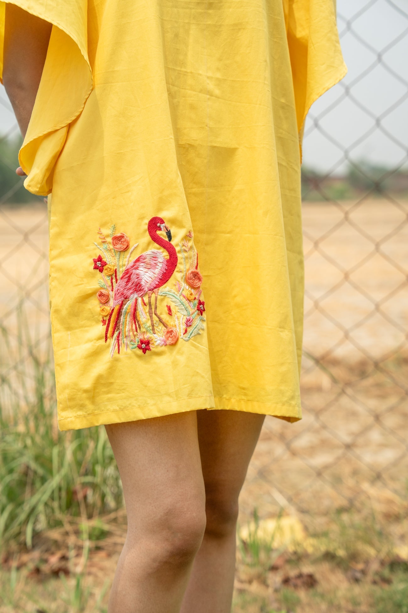 Ahannaa Hand-Embroidered Short Dress – hand-embroidered 100% cotton – RASRA MAI