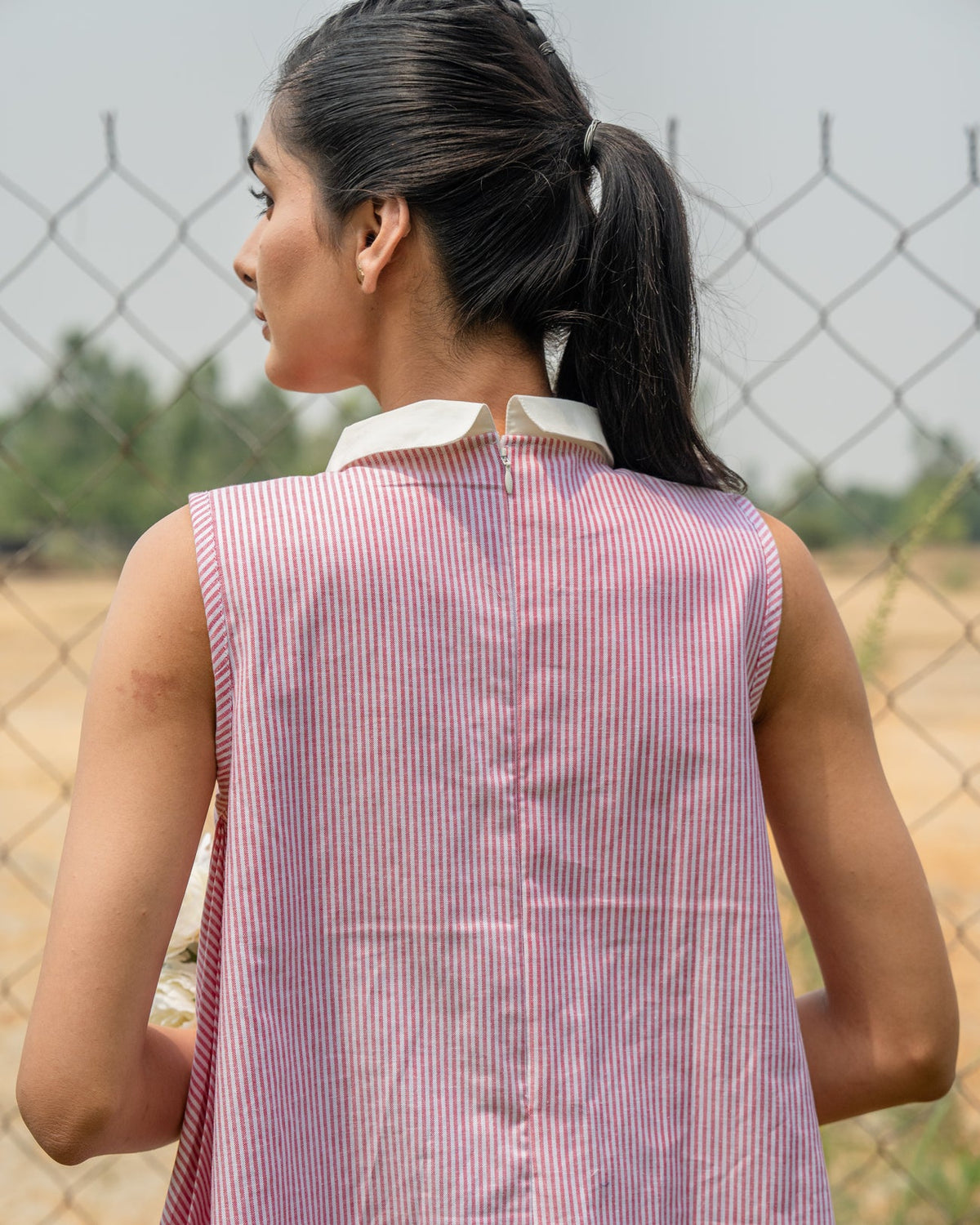 Anaya Hand-Embroidered Short Dress – hand-embroidered 100% cotton – RASRA MAI