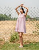 Anaya Hand-Embroidered Short Dress – hand-embroidered 100% cotton – RASRA MAI