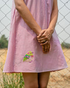 Anaya Hand-Embroidered Short Dress – hand-embroidered 100% cotton – RASRA MAI
