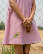 Anaya Hand-Embroidered Short Dress – hand-embroidered 100% cotton – RASRA MAI