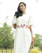 Sayli Hand-Embroidered Short Dress – hand-embroidered 100% cotton – RASRA MAI