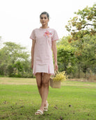 Joi Hand-Embroidered Short Dress – hand-embroidered 100% cotton – RASRA MAI