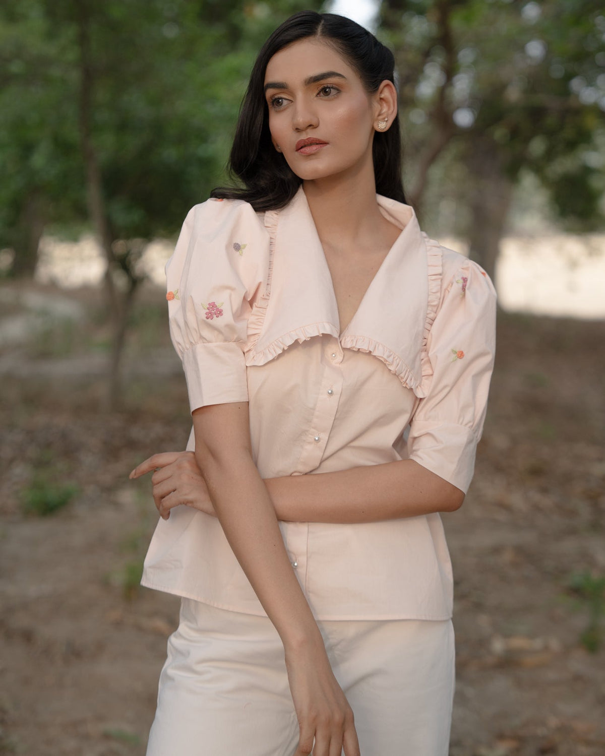 Paakhi Hand-Embroidered Shirt – hand-embroidered 100% cotton – RASRA MAI