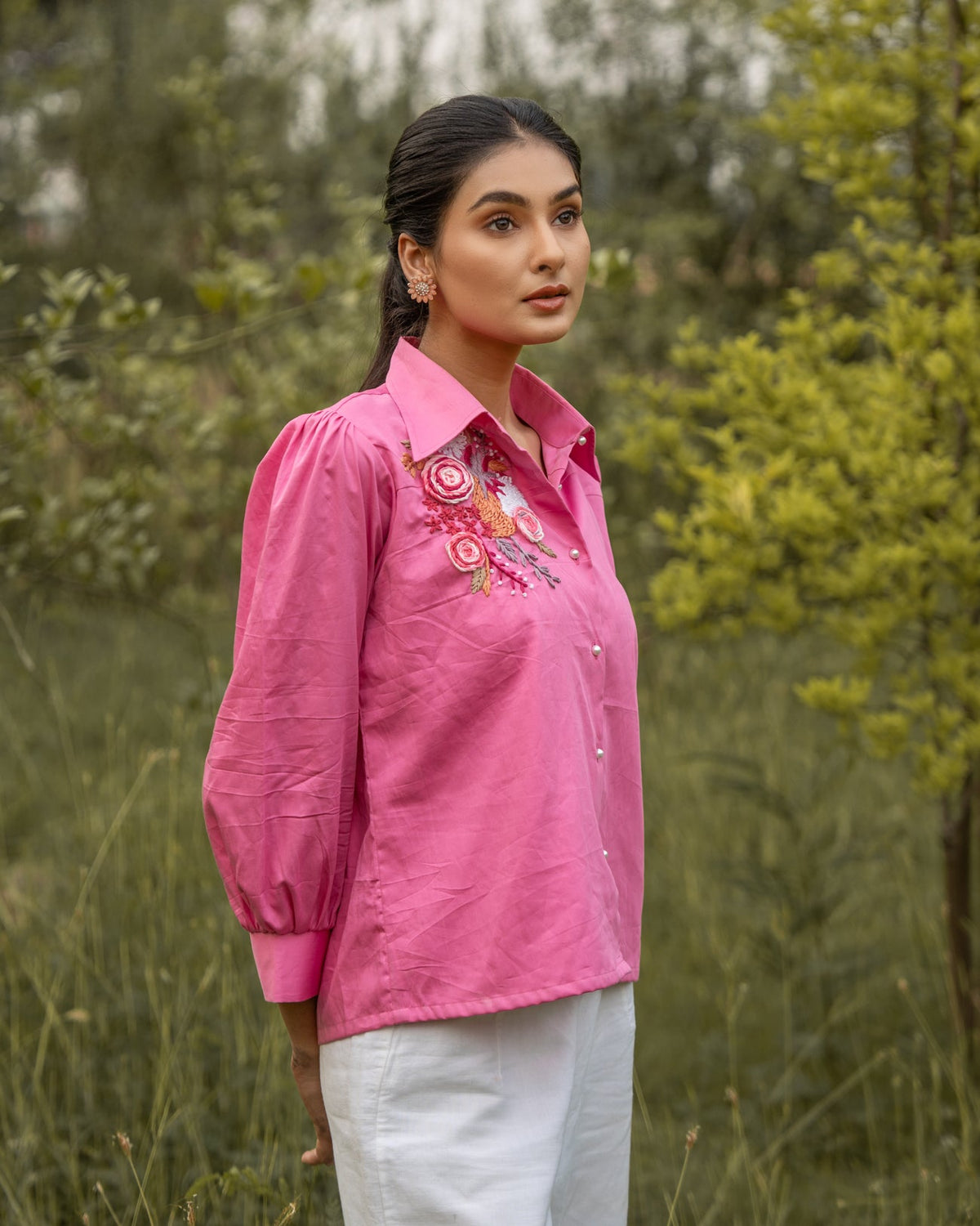 Geet Hand-Embroidered Shirt – hand-embroidered 100% cotton – RASRA MAI