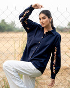 Navyaa Hand-Embroidered Shirt – hand-embroidered 100% cotton – RASRA MAI