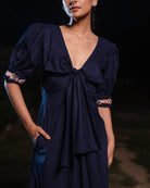 Meha Hand-Embroidered Midi Dress – hand-embroidered 100% cotton – RASRA MAI