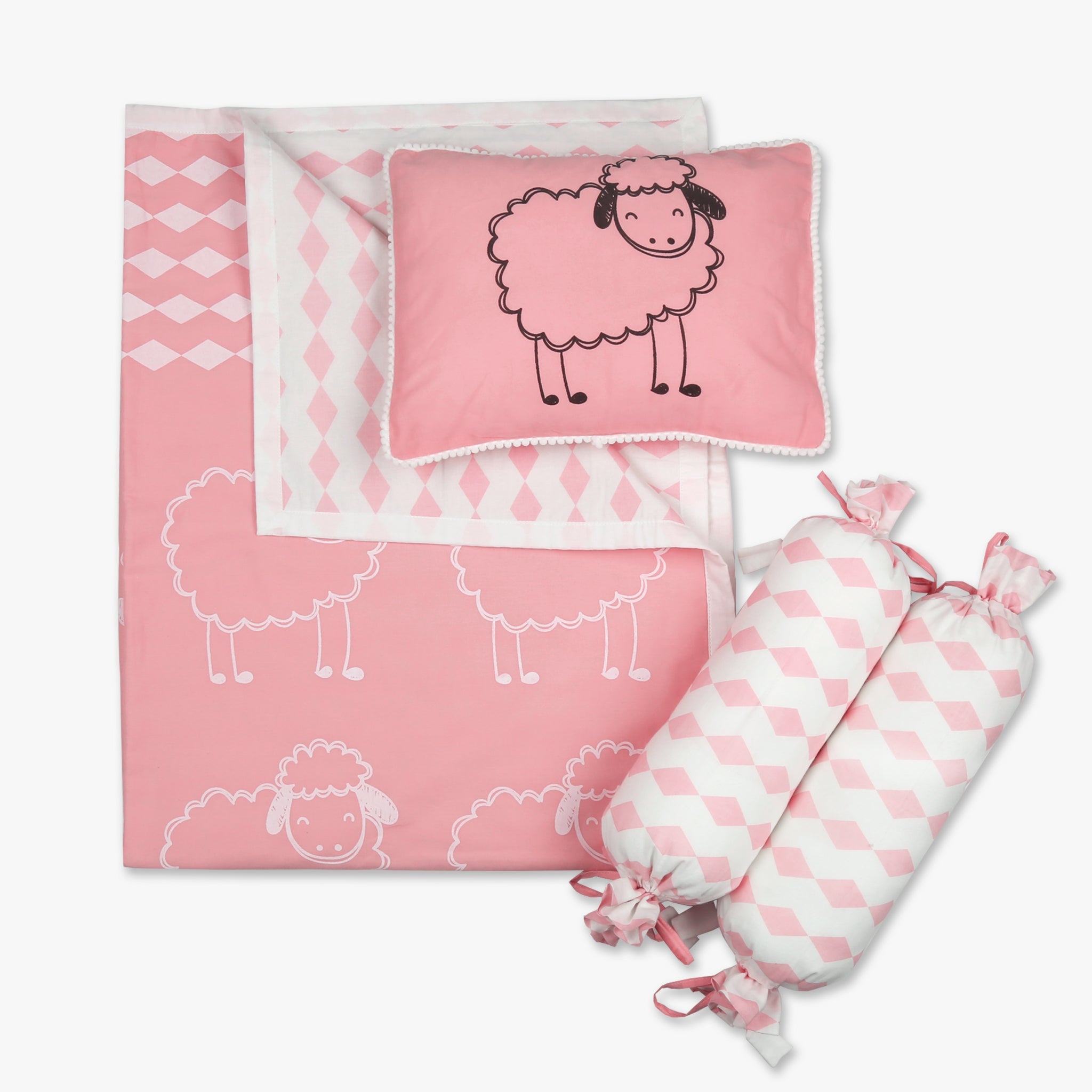 Blanket, Pillow, Bolster Set - Oranges and Lemons