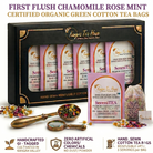 Chamomile mint rose whole leaf green tea – sleep cotton tea bags– Kangra Tea House