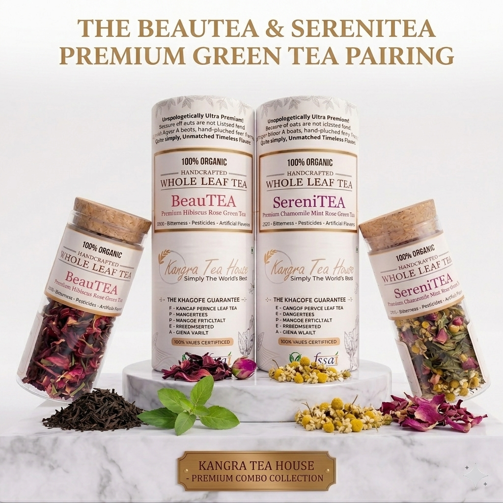 Kangra Tea House premium green tea Combo Pack of BeauTEA and SereniTEA 