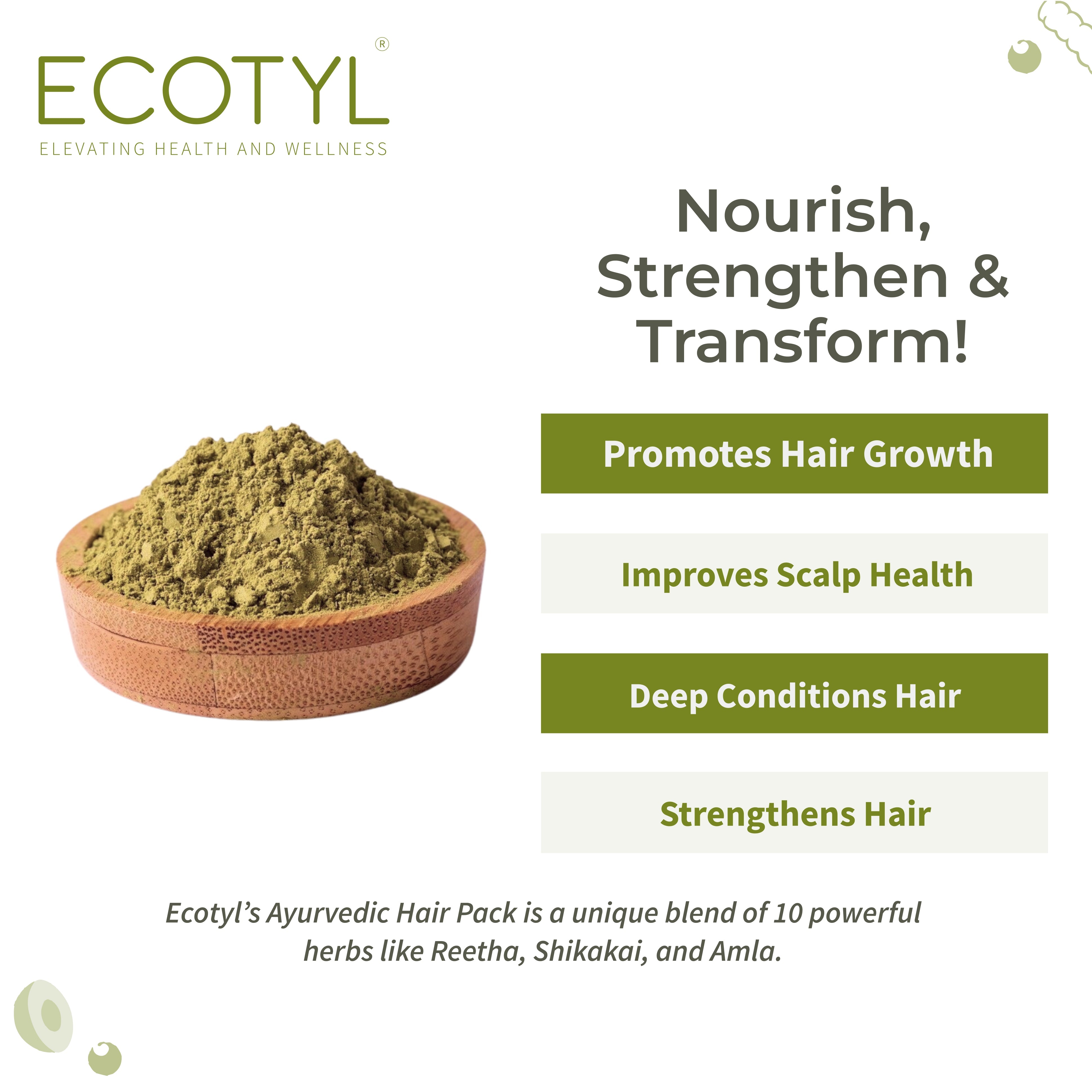 Ayurvedic Hair Pack - Ecotyl - 100% Organic I Sustainable