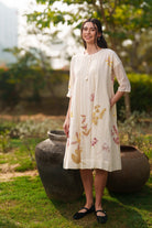 Hana Dress Botanical Print Dharan Bouquet of Love Daywear Placement Print