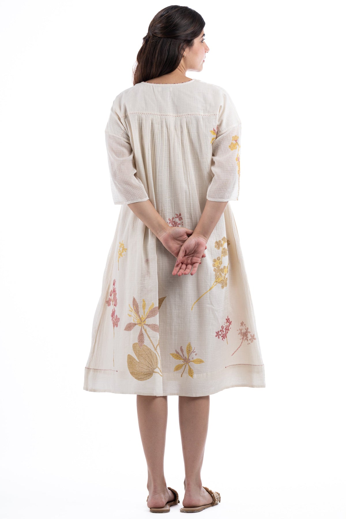 Hana Dress Botanical Print Dharan Bouquet of Love Daywear Placement Print