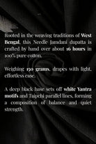 Handloom Noir Taipchi Yantra Jamdani Dupatta with Traditional Weaving