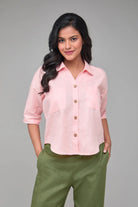 Hemp Peach Off Shoulder Shirt
