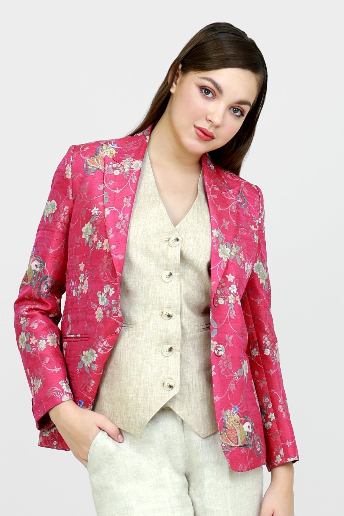 Dove - Woman linen vest adamleaves