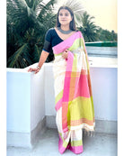 white saree,Khadi saree
