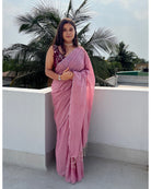 Soft and Comfortable dusty pink khadi cotton saree 
