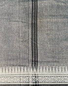 Black and white cotton handloom saree with begumpuri and Dhaniakhali patterns