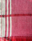Soft and comfortable red and green khadi cotton saree for Durga Puja/Summer