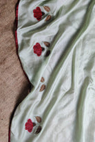 Tussar Silk Applique Mint Green Dupatta-bihart