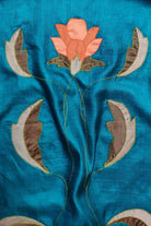 Tussar Silk Applique Virdian Green Dupatta-bihart