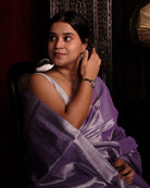 Khizaan Ka Khwaab lavender saree crafted in mulmul cotton tissue for celebrations