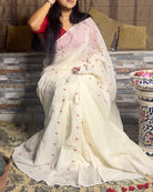 Soft and Comfortable Durga Puja Navaratri Red and White Handloom Cotton Saree Collection