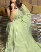 Pista Green -handloom cotton saree soft an comfortable for summer new collection