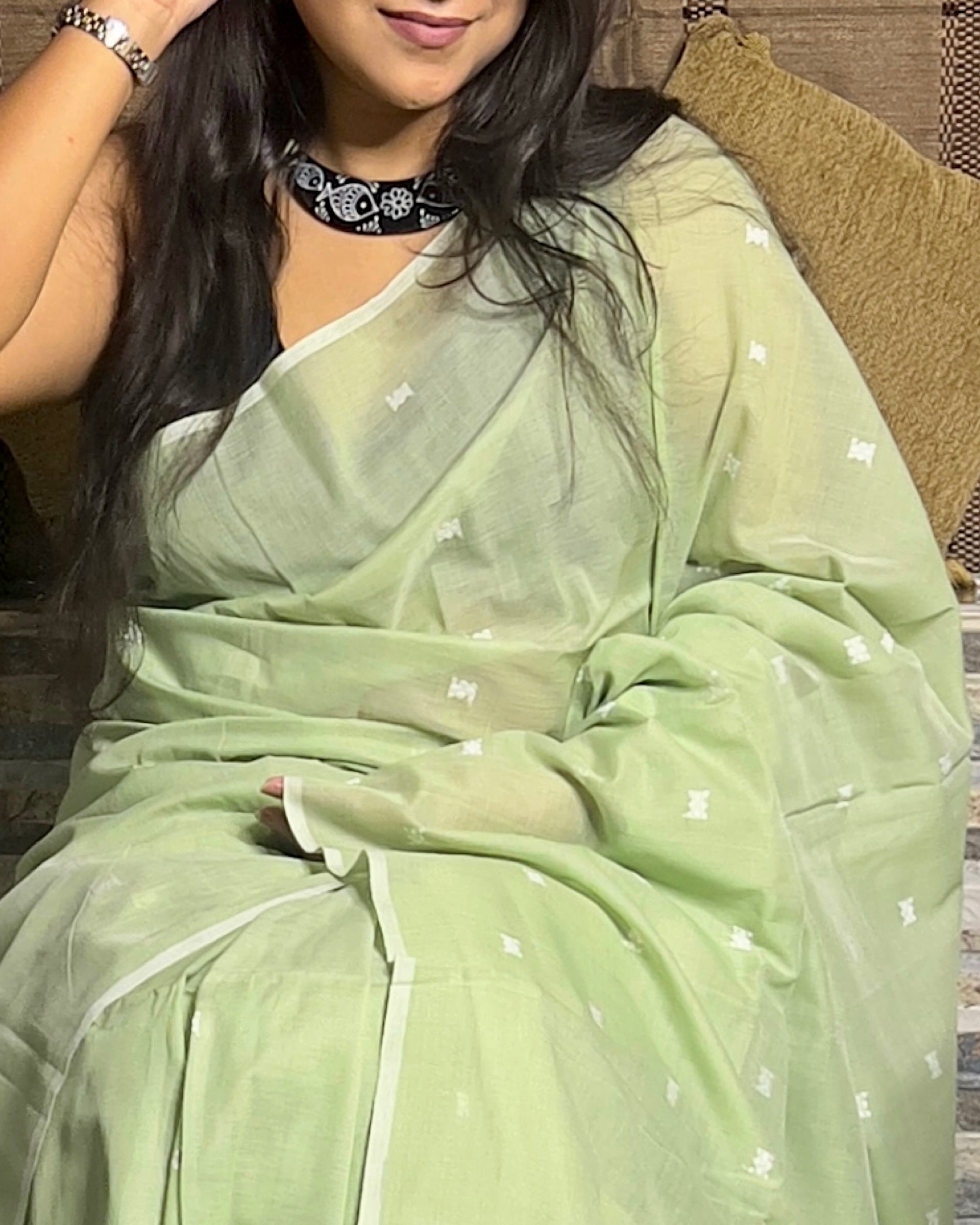 Pista Green -handloom cotton saree soft an comfortable for summer new collection