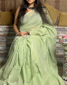 Pista Green -handloom cotton saree soft an comfortable for summer new collection