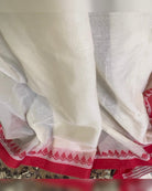 Soft and Comfortable Durga Puja Navaratri Red and White Mulmul Cotton Saree Collection