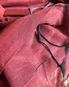 Soft and Comfortable rusty orange khaadi cotton saree