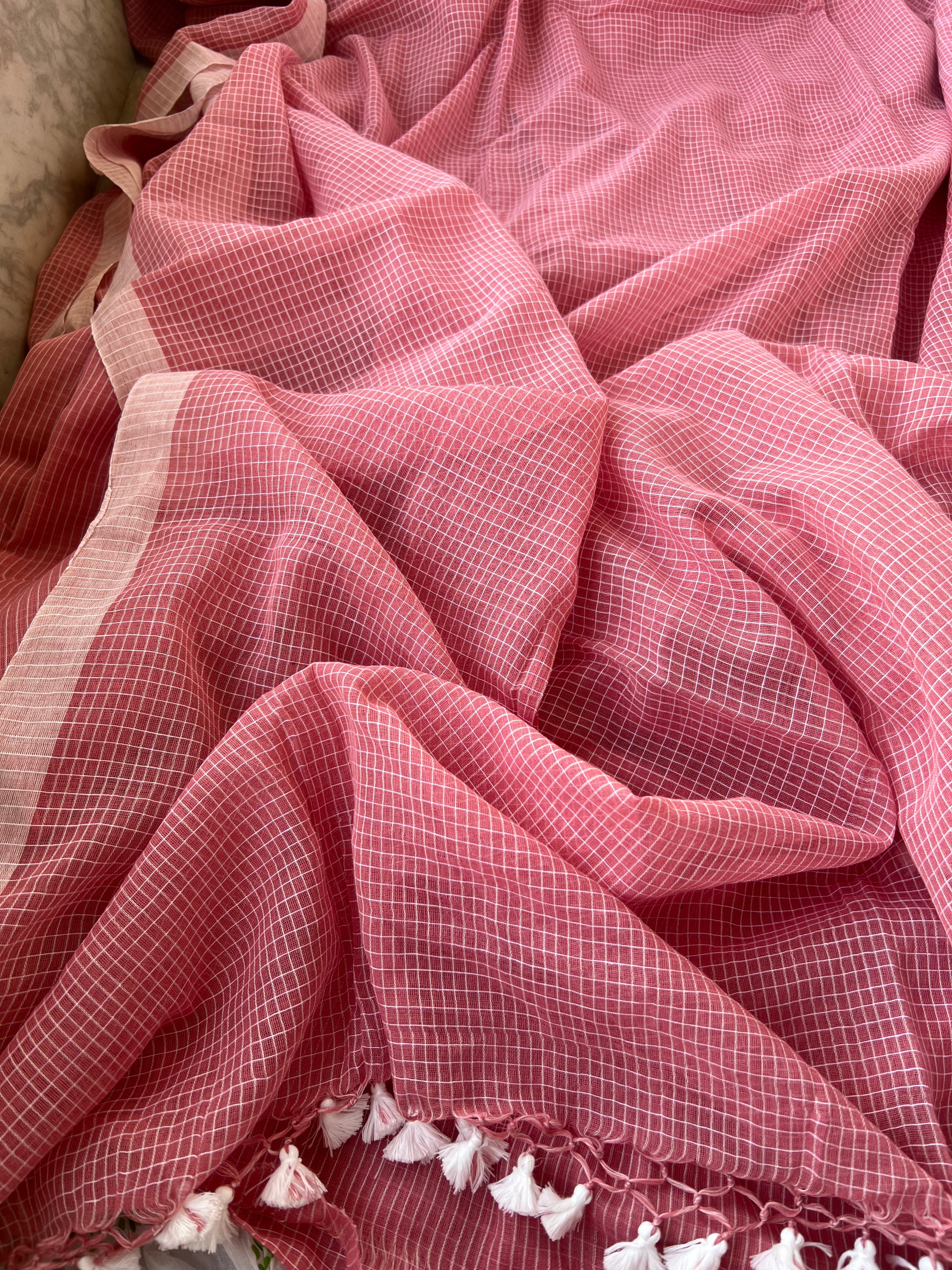 Minimalist handloom cotton saree for office wear with soft breathable texture